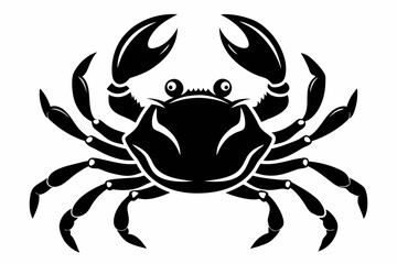 crab silhouette line art vector illustration