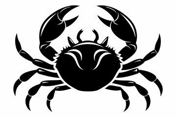 crab silhouette line art vector illustration