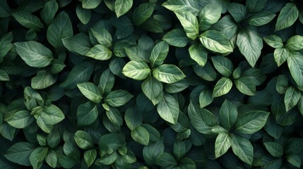 Fototapeta premium Dark Green Lush Foliage Texture Background