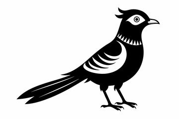 cuckoo silhouette line art vector illustration