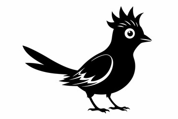 cuckoo silhouette line art vector illustration