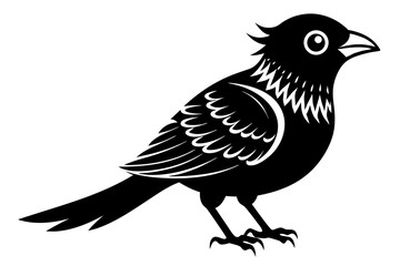 cuckoo silhouette line art vector illustration