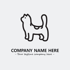 Cat illustration black and white for logo company vector image