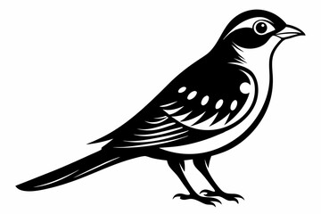 cuckoo silhouette line art vector illustration