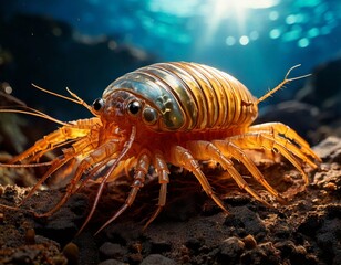 Underwater Creature: A unique underwater creature is captured in stunning detail. Showcasing the intricate beauty of marine life, and the mysterious world beneath the waves.