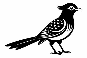 Fototapeta premium cuckoo silhouette line art vector illustration
