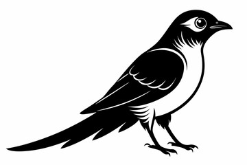 cuckoo silhouette line art vector illustration