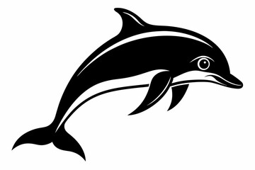 dolphin silhouette line art vector illustration