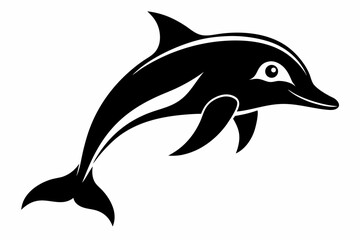 dolphin silhouette line art vector illustration
