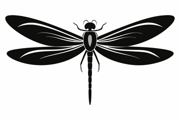 dragonfly silhouette line art vector illustration