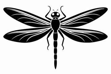 dragonfly silhouette line art vector illustration