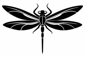 dragonfly silhouette line art vector illustration