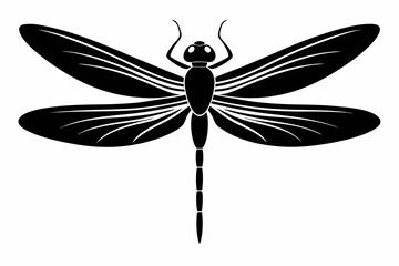 dragonfly silhouette line art vector illustration