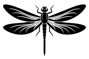 dragonfly silhouette line art vector illustration