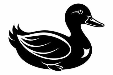 duck silhouette line art vector illustration