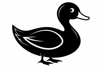 duck silhouette line art vector illustration