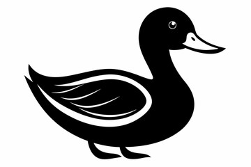 duck silhouette line art vector illustration