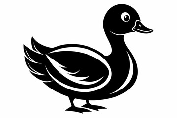 duck silhouette line art vector illustration