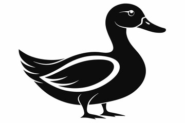 duck silhouette line art vector illustration