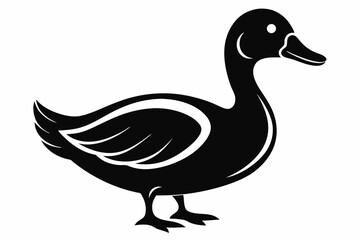 duck silhouette line art vector illustration