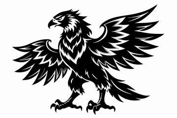 eagle silhouette line art vector illustration