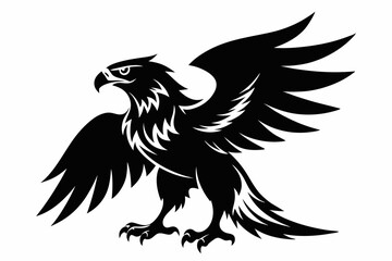 eagle silhouette line art vector illustration