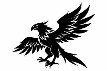 eagle silhouette line art vector illustration