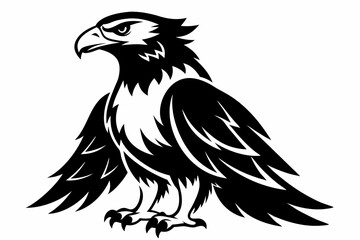 eagle silhouette line art vector illustration