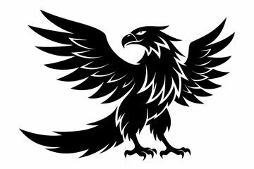 eagle silhouette line art vector illustration