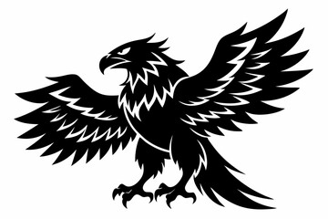 eagle silhouette line art vector illustration