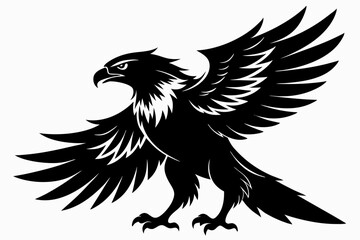 eagle silhouette line art vector illustration