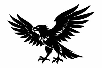 eagle silhouette line art vector illustration