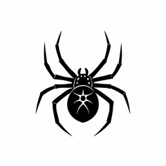 creative details Black Widow Spider Icon Vector Illustration