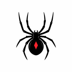 creative details Black Widow Spider Icon Vector Illustration