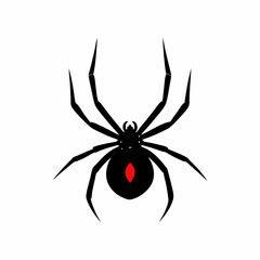 creative details Black Widow Spider Icon Vector Illustration