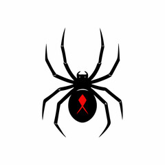 creative details Black Widow Spider Icon Vector Illustration