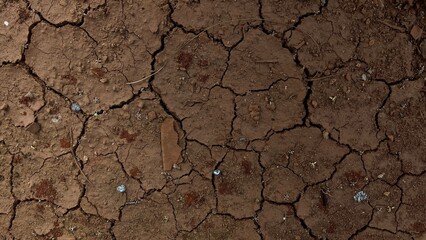 Dry and cracked soil cracks lack of moisture