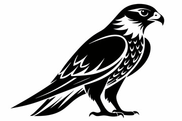 falcon silhouette line art vector illustration