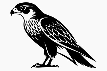 Fototapeta premium falcon silhouette line art vector illustration