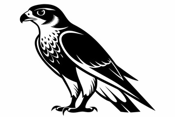 falcon silhouette line art vector illustration