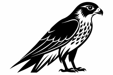 falcon silhouette line art vector illustration