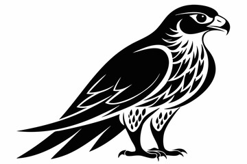 falcon silhouette line art vector illustration