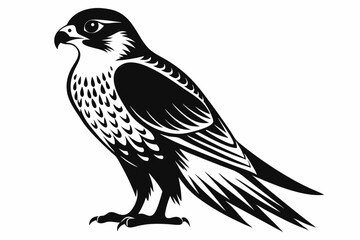 falcon silhouette line art vector illustration
