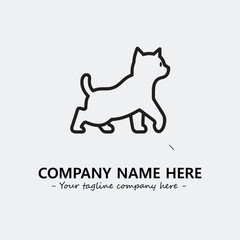 Cat illustration black and white for logo company vector image