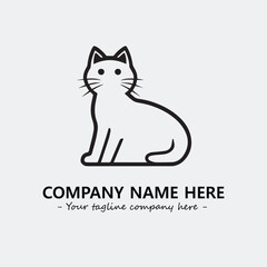 Cat illustration black and white for logo company vector image