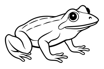 frog silhouette line art vector illustration