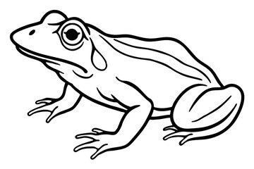 frog silhouette line art vector illustration