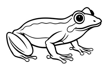 frog silhouette line art vector illustration
