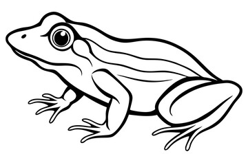frog silhouette line art vector illustration