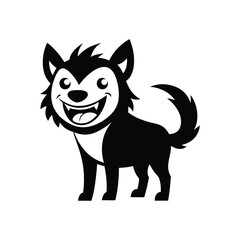 Fototapeta premium a black and white hyena with a silly grin.eps